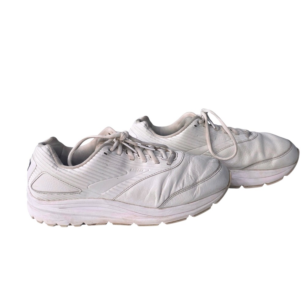 Brooks Addiction Walker 2 White Leather Walking Shoes Wide 9.5 1203071D142